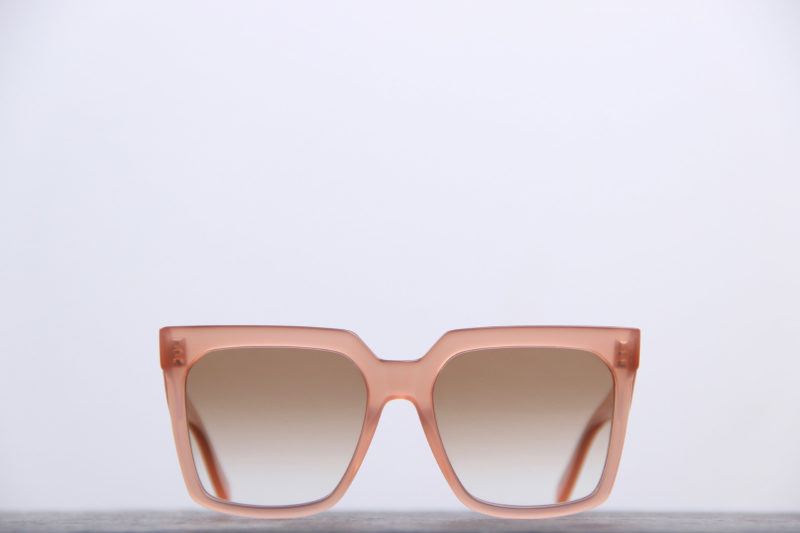lunettes carrées celine - monture épaisse couleur nude