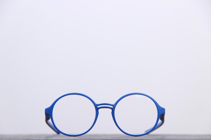 lunettes de vue bleues impression 3 D