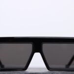 Lunettes de soleil pilote en acétate noir