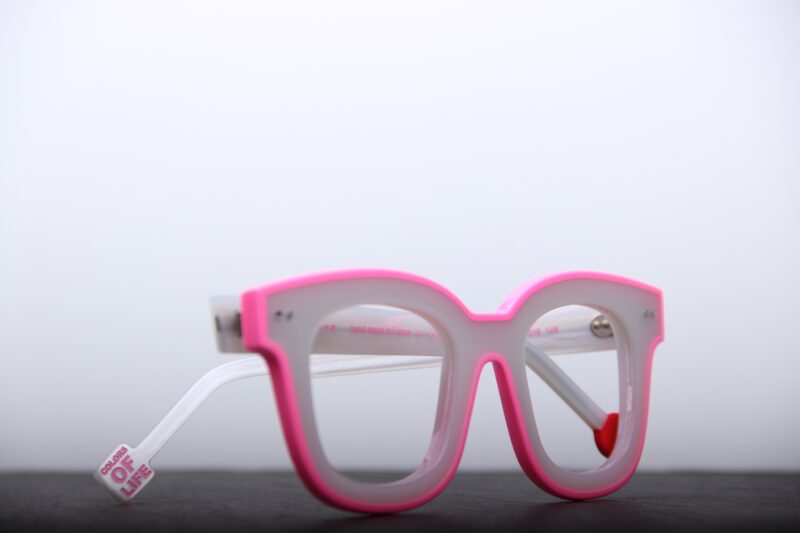 Lunette Sabine Be, Blanc nacrée avec liseré Rose fuchsia
