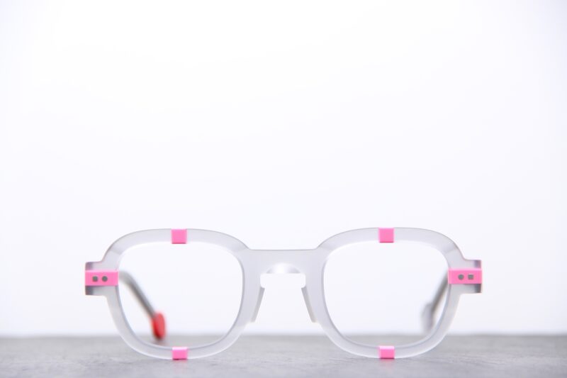 Lunette de vue Carré Sabine Be, Be arty Gris matte Translucide et rose