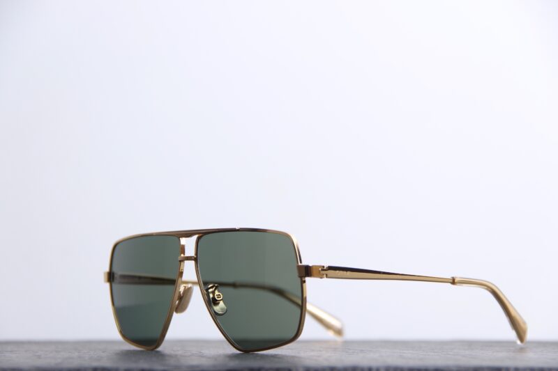 Lunettes de soleil Celine style aviateur, Couleur Or, verres Vert