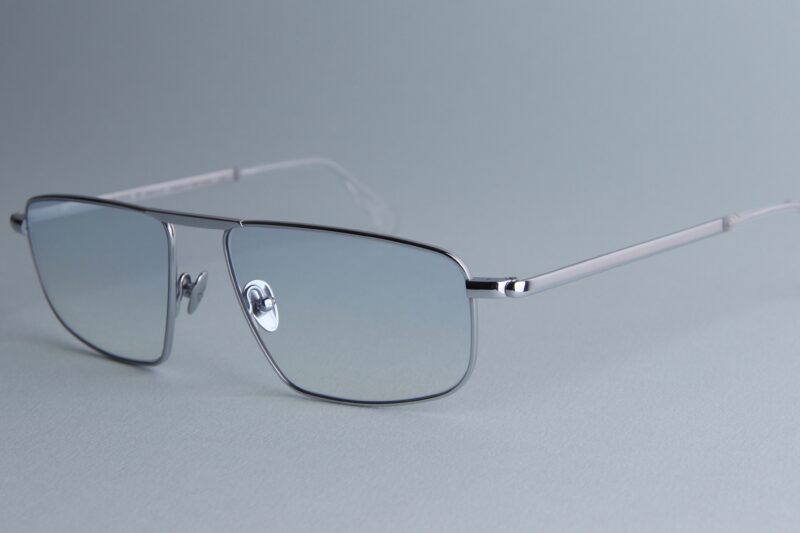 Lunettes de Soleil COBLENS Titane argent, Verres Bleues